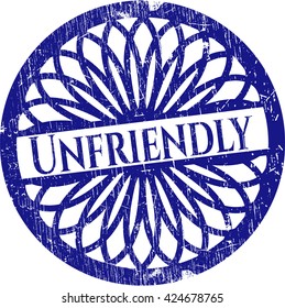 Unfriendly rubber grunge stamp