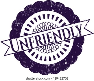Unfriendly rubber stamp with grunge texture