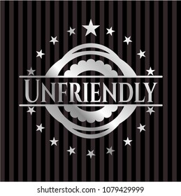 Unfriendly silvery shiny emblem