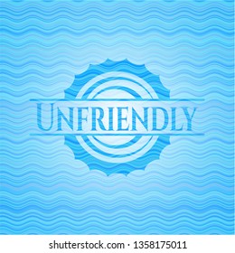 Unfriendly water concept emblem background.