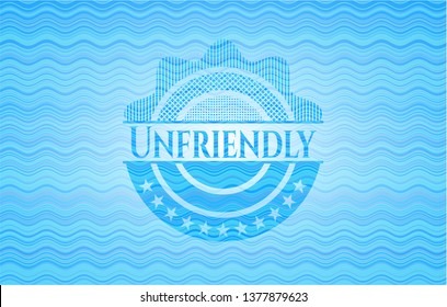 Unfriendly water wave representation style emblem.