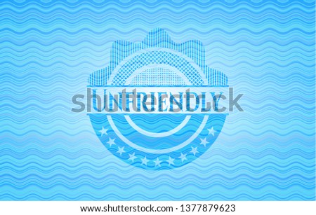 Unfriendly water wave representation style emblem.