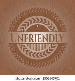 Unfriendly wood emblem. Vector Illustration.