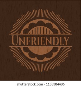 Unfriendly wood icon or emblem