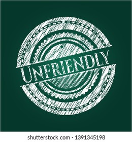 Unfriendly written with chalkboard texture. Vector Illustration. Detailed.