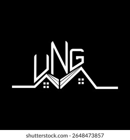 UNG Real State logo design, UNG logotipo simples e moderno. UNG design de alfabeto luxuoso  