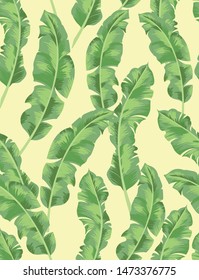 ungle vector pattern with tropical leaves.Trende summer print.