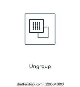 Ungroup concept line icon. Linear Ungroup concept outline symbol design. This simple element illustration can be used for web and mobile UI/UX.