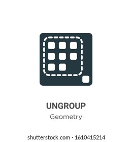 Ungroup glyph icon vector on white background. Flat vector ungroup icon symbol sign from modern geometry collection for mobile concept and web apps design.
