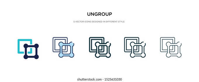 ungroup icon in different style vector illustration. two colored and black ungroup vector icons designed in filled, outline, line and stroke style can be used for web, mobile, ui