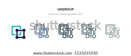 ungroup icon in different style vector illustration. two colored and black ungroup vector icons designed in filled, outline, line and stroke style can be used for web, mobile, ui