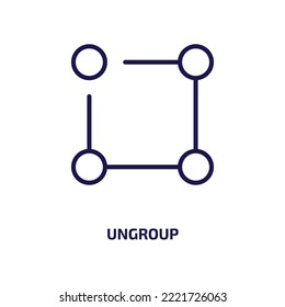 desagrupar icono de la colección de geometría. Ungroup lineal delgado, business, seleccione el icono de contorno aislado en fondo blanco. Signo de desagrupación del vector de línea, símbolo para web y móvil