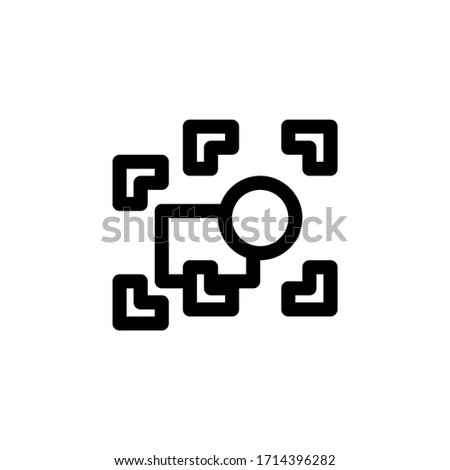 Ungroup Objects User Interface Outline Icon Logo Vector Illustration
