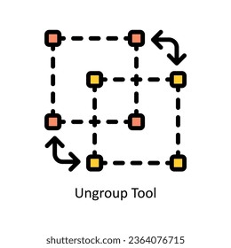 Ungroup Tool vector Filled outline Icon Design illustration. Graphic Design Symbol on White background EPS 10 File
