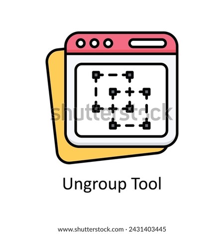 Ungroup Tool vector filled outline Icon Design illustration. Graphic Design Symbol on White background EPS 10 File