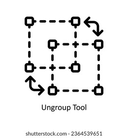 Ungroup Tool Vektorgrafik-Symbol Design-Illustration. Grafikdesign-Symbol auf weißem Hintergrund - EPS10-Datei
