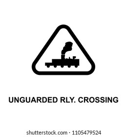 unguarded railway crossing icon. Element of railway signs for mobile concept and web apps. Detailed unguarded railway crossing icon can be used for web and mobile. Premium icon on white background