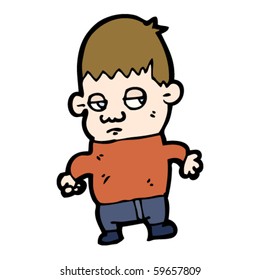 unhappy boy cartoon