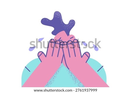 Unhappy boy cry suffer from school bullying or discrimination. Offspring adolescence problems. Upset stressed guy feel broken depressed struggle with anxiety. Mental instability. Vector illustration.
