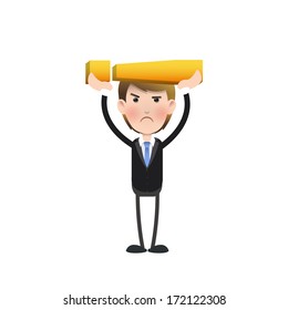 Unhappy businessmen over white background. Vector design. 