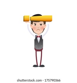 Unhappy businessmen over white background. Vector design. 