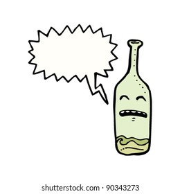 unhappy cartoon winebottle