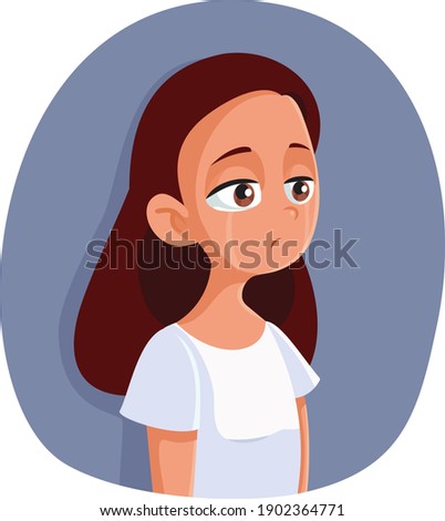 Unhappy Depressed Teenager Girl Crying. Desperate teenager expressing grief and depression 
