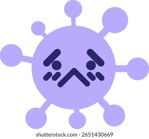 unhappy embarrassed virus in bright neon color
