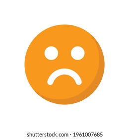 Unhappy emoticon isolate on white background.
