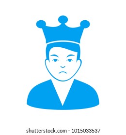 Unhappy Ethereum Lord vector icon. Vector illustration style is a flat iconic ethereum lord symbol with gray, black, blue, red, green color variants. Face has unhappy sentiment.