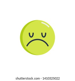Unhappy face emoji flat icon, Sad face emoticon vector sign, colorful pictogram isolated on white. Symbol, logo illustration. Flat style design