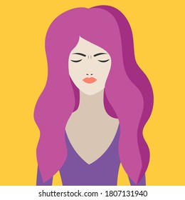 Unhappy girl with borderline personality disorder. Sad woman with psychological problems. Vector character