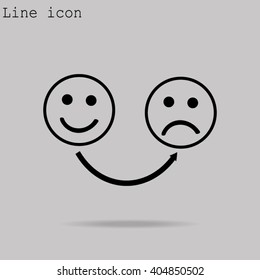 Unhappy and Happy Smileys 