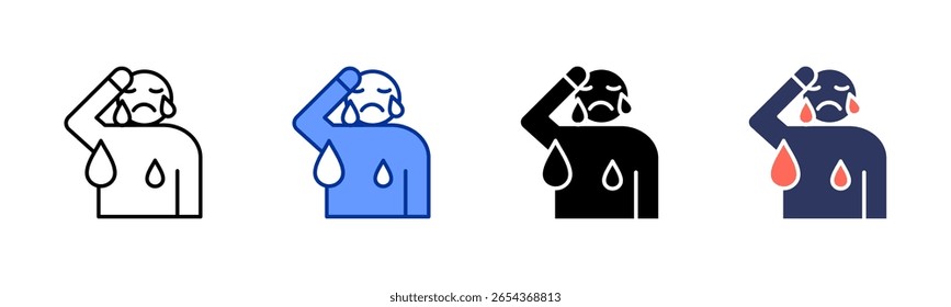 Coleção de estilos múltiplos de folha de ícone infeliz