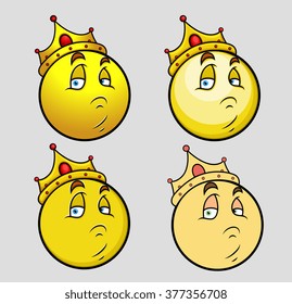 Unhappy King Smiley Set