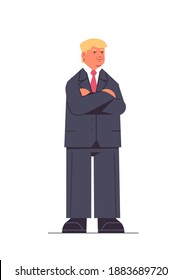 unhappy man american republican president united states presidential election USA debate voting 2020 concept vertical full length vector illustration