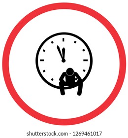 unhappy man count down celebration alone sign,vector illustration.