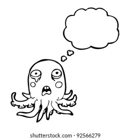 unhappy octopus cartoon