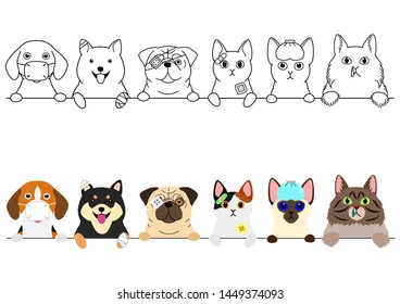 unhappy sick cats and dogs border