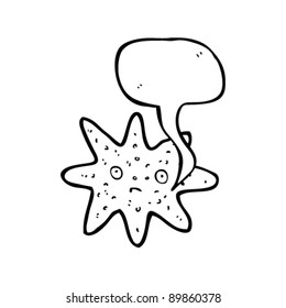 unhappy starfish cartoon with speech bubble