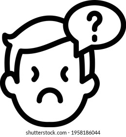 unhappy vector thin line icon