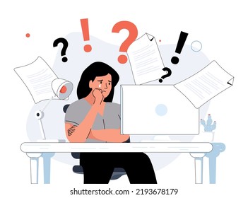 Unhappy woman employee cry read bad news in paper letter. Upset female worker get dismissal or firing notice in office. Unemployment concept. Vector illustration, cartoon character. Bad news anxious