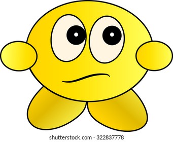 unhappy yellow smiley face vector