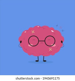 Unhealthy Kawaii Brain Concept Illustration Stock Vector (Royalty Free ...