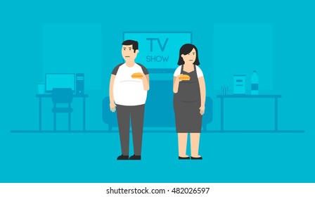 Unhealthy lifestyle vector image.