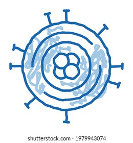 Unhealthy Pathogen Element sketch icon vector. Hand drawn blue doodle line art isolated symbol illustration