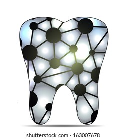 Unhealthy tooth, caries concept.  Isolated on a white background.