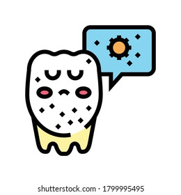 unhealthy tooth color icon vector. unhealthy tooth sign. isolated symbol illustration