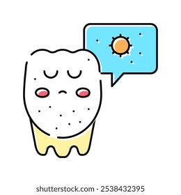 unhealthy tooth color icon vector. unhealthy tooth sign. isolated symbol illustration