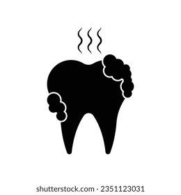 Unhealthy tooth icon design. Dentist Stomatology Unhealthy Tooth. isolated on white background. vector illustration